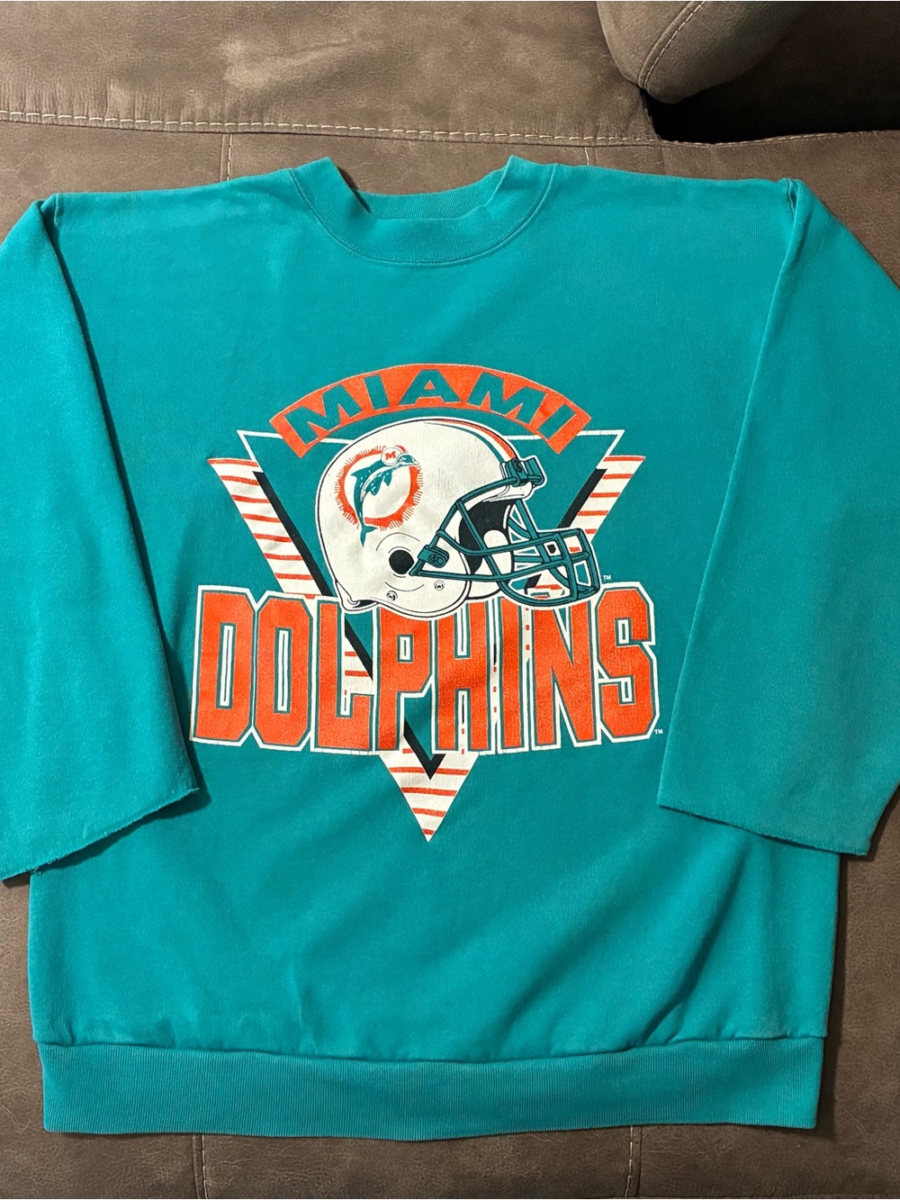 Vintage Miami Dolphins Sweatshirt USA Trench L 90s Big Logo NFL